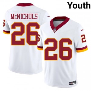 Jeremy McNichols Washington Commanders #26 Youth Authentic Football Stitched Jersey - White Edition 87317300