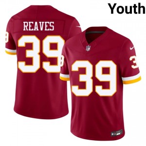 Commanders Jeremy Reaves #39 Youth Pro Cut Football Embroidery Jersey - Burgundy Edition 17824530