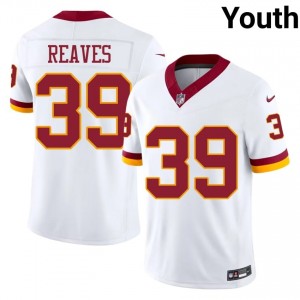 Jeremy Reaves WAS Commanders #39 Youth Classic Football Stitched Jersey - White Edition 80729734