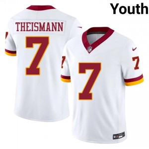 Joe Theismann Commanders #7 Youth Pro Cut Football Stitched Jersey - White Edition 98673727