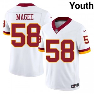 Jordan Magee WAS #58 Youth Exclusive Football Stitched Jersey - White Edition 19080422