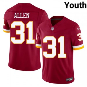 WAS Commanders Kaytron Allen #31 Youth Gameday Football Embroidery Jersey - Burgundy Edition 23773012