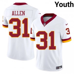 Kaytron Allen Washington Commanders #31 Youth Premium Football Stitched Jersey - White Edition 60039622