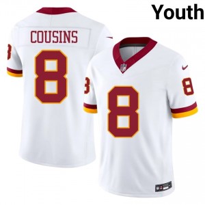 Kirk Cousins WAS Commanders #8 Youth Premium Football Stitched Jersey - White Edition 44493168