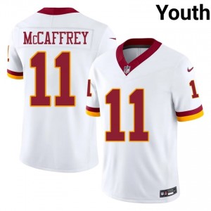 Luke McCaffrey Commanders #11 Youth Moisture Wicking Football Stitched Jersey - White Edition 79094963