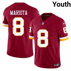 Washington Commanders Marcus Mariota #8 Youth Moisture Wicking Football Embroidery Jersey - Burgundy Edition 49026394