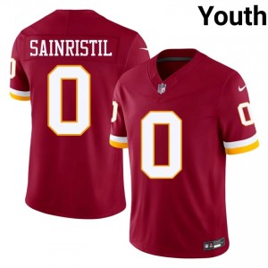 WAS Mike Sainristil #0 Youth Exclusive Football Embroidery Jersey - Burgundy Edition 56157149