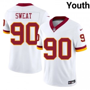 Montez Sweat Washington #90 Youth Iconic Football Stitched Jersey - White Edition 56849003