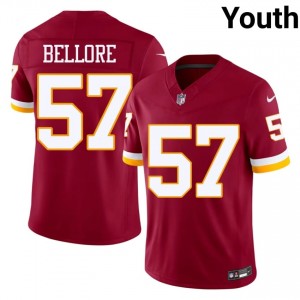Washington Commanders Nick Bellore #57 Youth Player Football Embroidery Jersey - Burgundy Edition 50836037