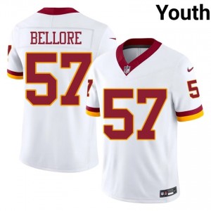 Nick Bellore Commanders #57 Youth NFL Football Stitched Jersey - White Edition 16098940