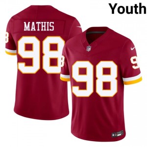 Washington Commanders Phidarian Mathis #98 Youth Classic Football Embroidery Jersey - Burgundy Edition 20666574