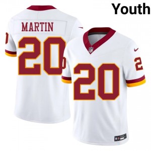 Quan Martin WAS Commanders #20 Youth Elite Thread Football Stitched Jersey - White Edition 97129744