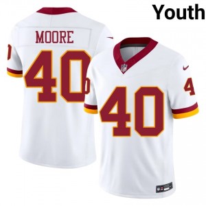 Quentin Moore Washington Commanders #40 Youth Premium Football Stitched Jersey - White Edition 13159969