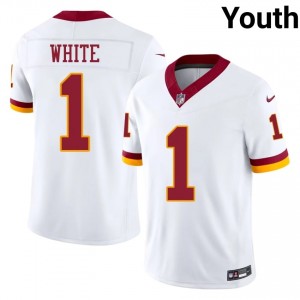 Rachaad White WAS Commanders #1 Youth Essential Football Stitched Jersey - White Edition 80592035