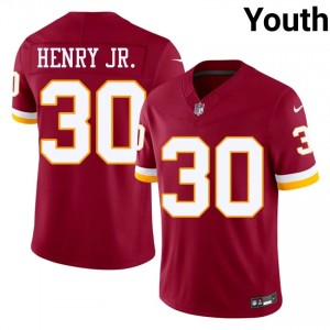 Commanders Robert Henry Jr. #30 Youth NFL Football Embroidery Jersey - Burgundy Edition 32681783
