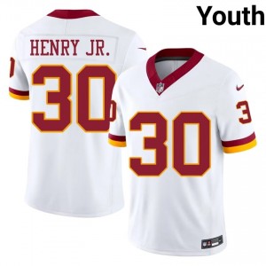 Robert Henry Jr. WAS Commanders #30 Youth Gameday Football Stitched Jersey - White Edition 83342548