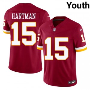 WAS Sam Hartman #15 Youth Durable Football Embroidery Jersey - Burgundy Edition 97731614