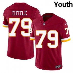 Commanders Shy Tuttle #79 Youth Essential Football Embroidery Jersey - Burgundy Edition 91834442