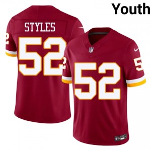 Washington Sonny Styles #52 Youth Player Football Embroidery Jersey - Burgundy Edition 89955959