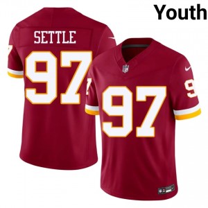 WAS Commanders Tim Settle #97 Youth Elite Thread Football Embroidery Jersey - Burgundy Edition 73403497
