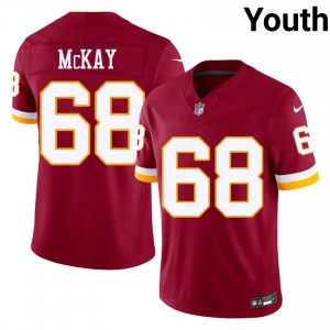 WAS Commanders Timothy McKay #68 Youth Essential Football Embroidery Jersey - Burgundy Edition 90064788