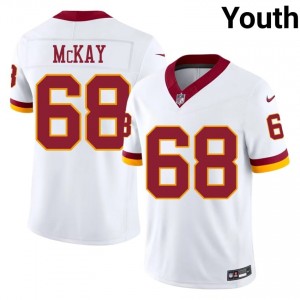 Timothy McKay Washington #68 Youth Player Football Stitched Jersey - White Edition 40155646