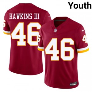 Washington Commanders Tre Hawkins III #46 Youth Elite Thread Football Embroidery Jersey - Burgundy Edition 47680699