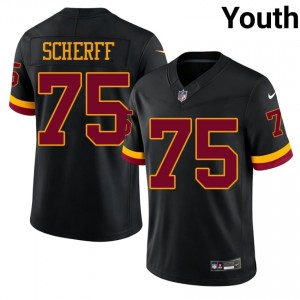 #75 Brandon Scherff Commanders Youth Limited Football Stitch Jersey - Black Edition 60959261