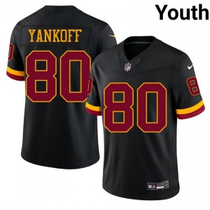 #80 Colson Yankoff Washington Commanders Youth Premium Football Stitch Jersey - Black Edition 90665007