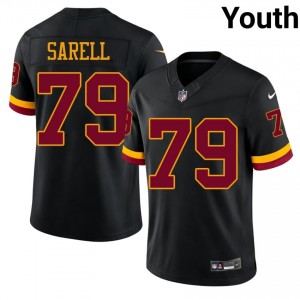 #79 Foster Sarell WAS Commanders Youth Authentic Football Sewn Jersey - Black Edition 42635128