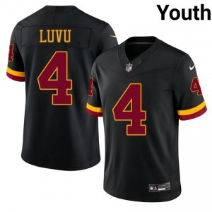 #4 Frankie Luvu WAS Youth Essential Football Stitch Jersey - Black Edition 85178742