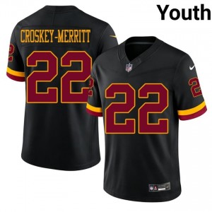 #22 Jacory Croskey-Merritt Washington Youth Iconic Football Sewn Jersey - Black Edition 81288700