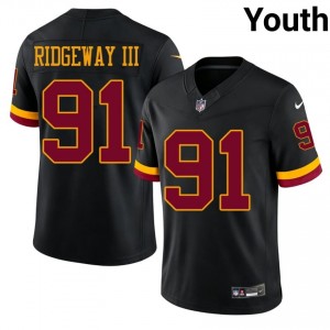 #91 John Ridgeway III Washington Youth Elite Thread Football Sewn Jersey - Black Edition 61284401