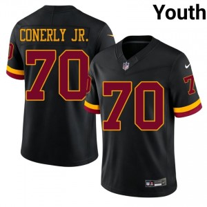 #72 Josh Conerly Jr. Commanders Youth Pro Cut Football Sewn Jersey - Black Edition 19406626