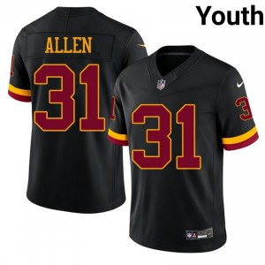 #31 Kaytron Allen Commanders Youth Authentic Football Sewn Jersey - Black Edition 94909154