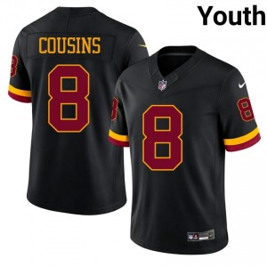 #8 Kirk Cousins Washington Youth Authentic Football Sewn Jersey - Black Edition 44778559