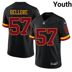 #57 Nick Bellore WAS Commanders Youth Gameday Football Sewn Jersey - Black Edition 23923977