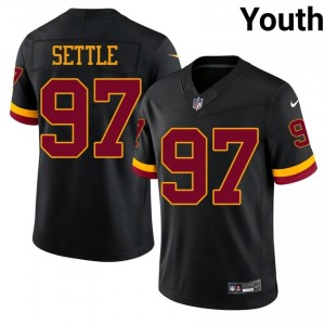 #97 Tim Settle Commanders Youth Pro Cut Football Sewn Jersey - Black Edition 10470721