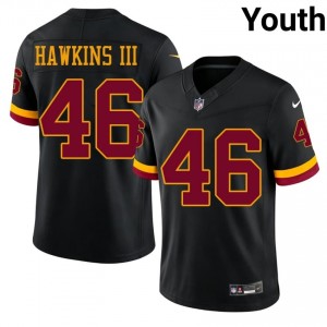 #46 Tre Hawkins III WAS Commanders Youth Pro Cut Football Sewn Jersey - Black Edition 31215932